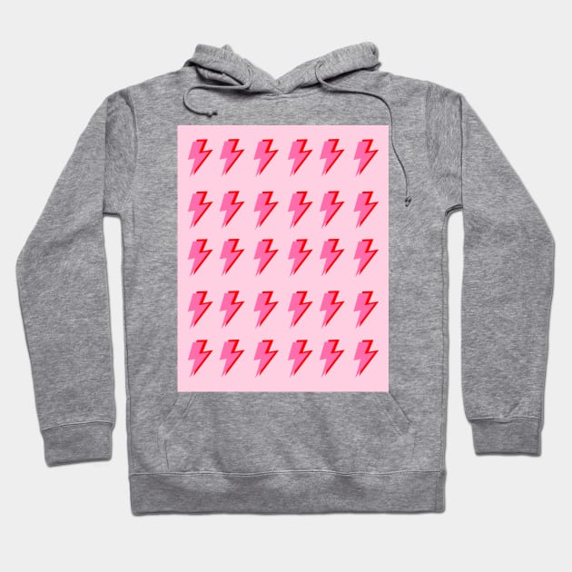 Pink and Red Shadow Lightning Pattern Hoodie by OneThreeSix